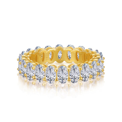 [CiCi]Ornate Oval Cut Tennis Ring