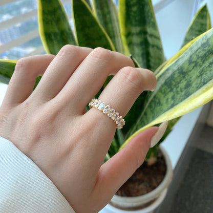 [CiCi]Ornate Oval Cut Tennis Ring