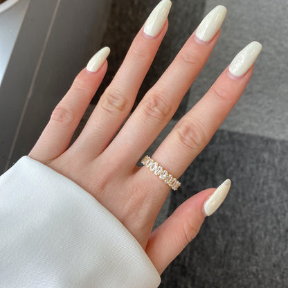 [CiCi]Ornate Oval Cut Tennis Ring