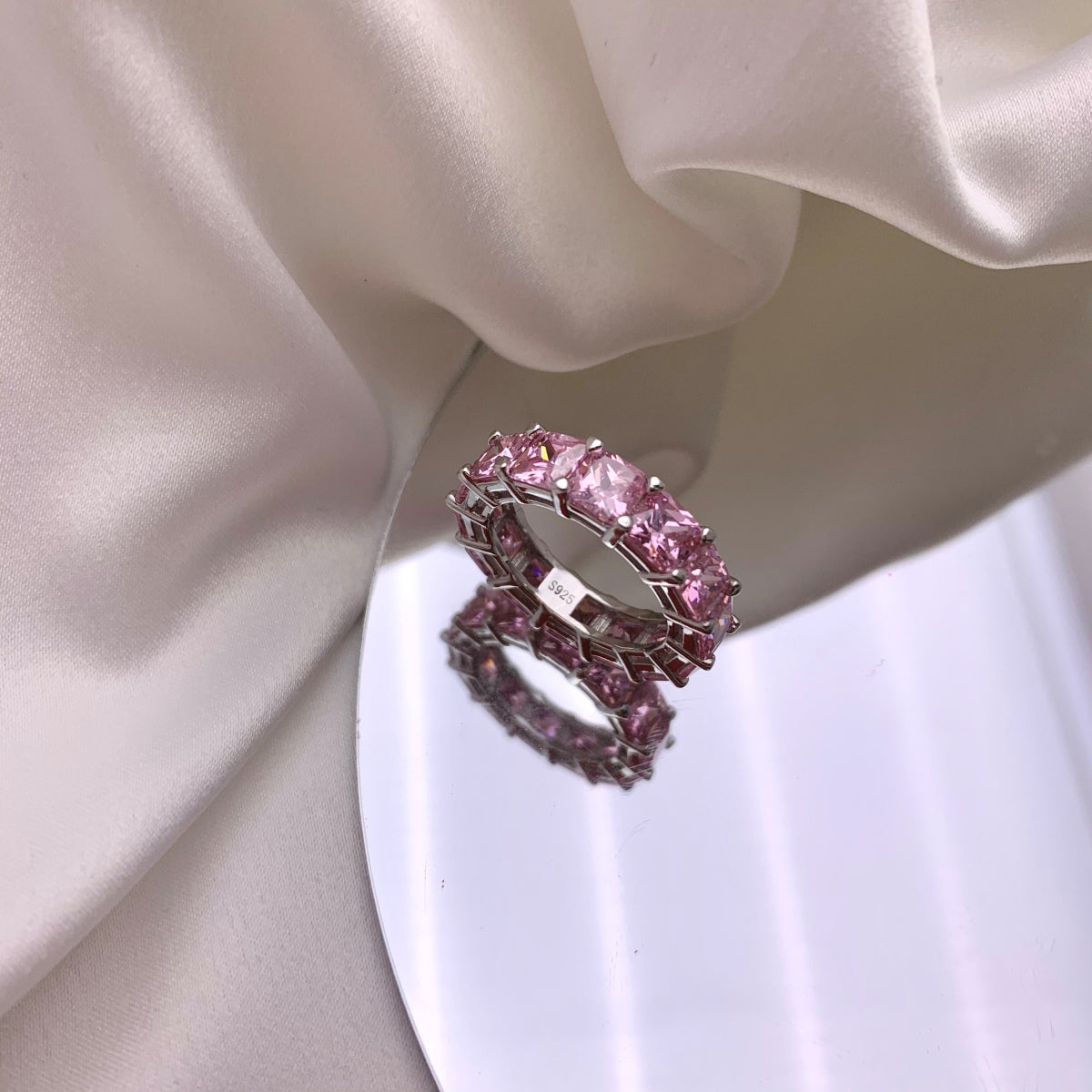 [CiCi]Elegant Princess Cut Tennis Ring