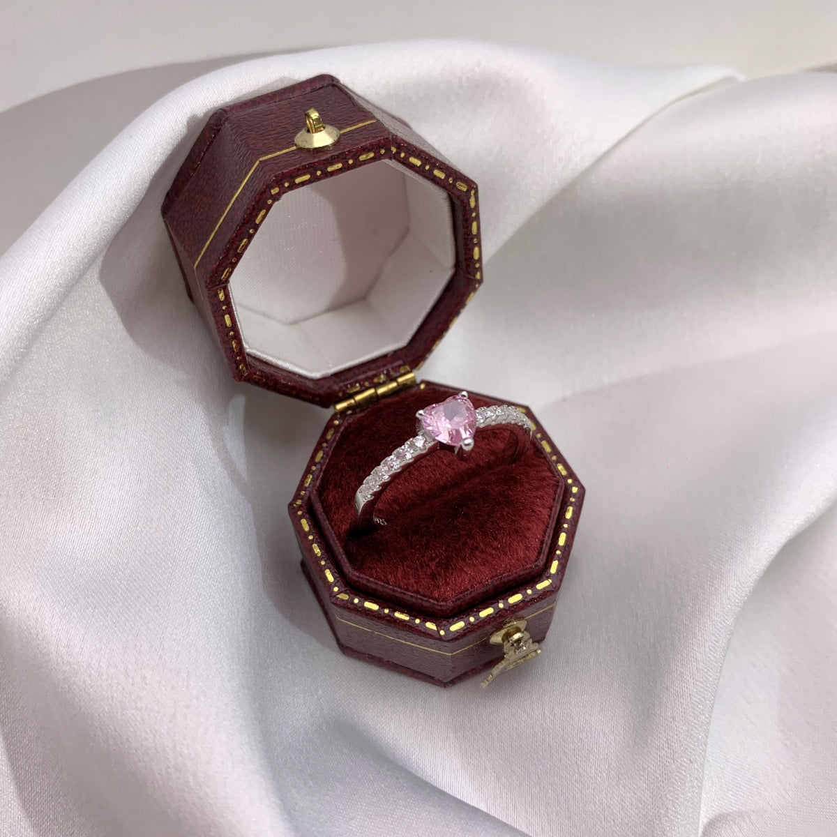 [CiCi]0.5 Carat CaratEternity Charming Heart Shape Lover Ring