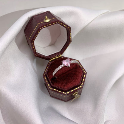 [CiCi]0.5 Carat CaratEternity Charming Heart Shape Lover Ring