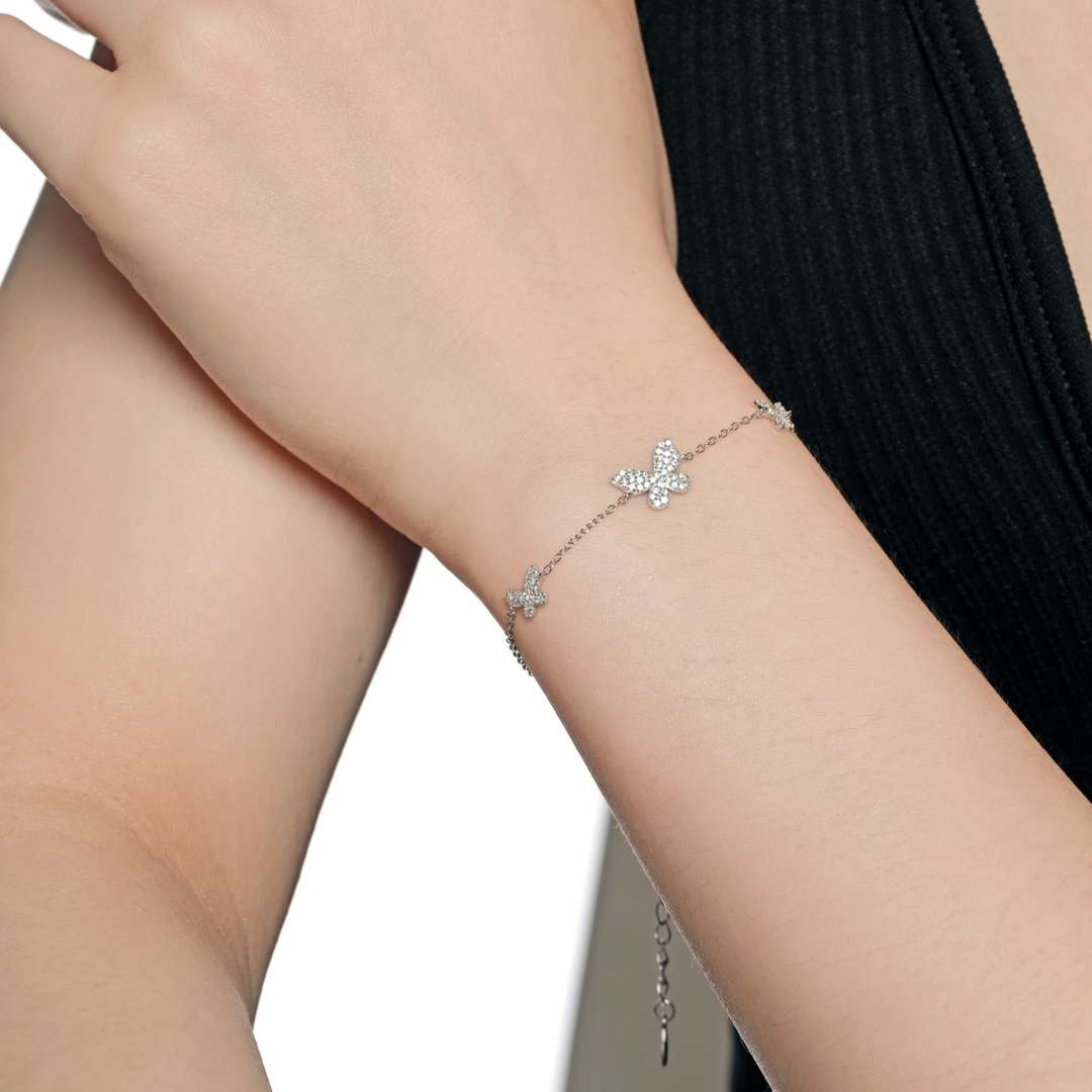 [CiCi]Delicate Butterfly Pendant Bracelet