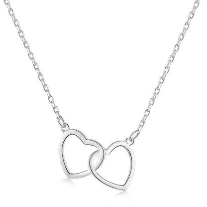 [CiCi]Sterling Silver Love Double Ring Necklace