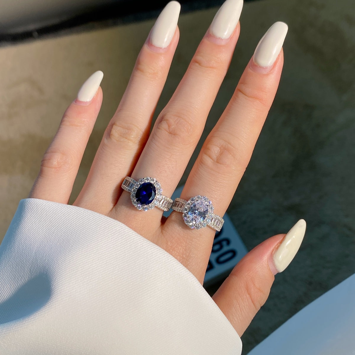 [CiCi]1.5 Carat Dazzling Charming Oval Cut Banquet Ring