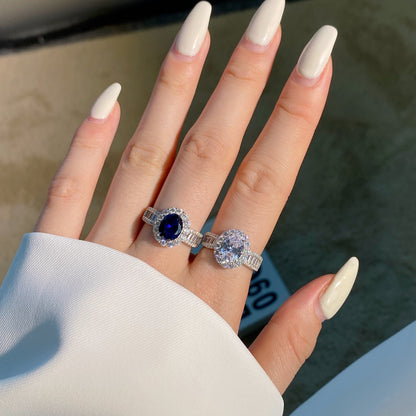 [CiCi]1.5 Carat Dazzling Charming Oval Cut Banquet Ring