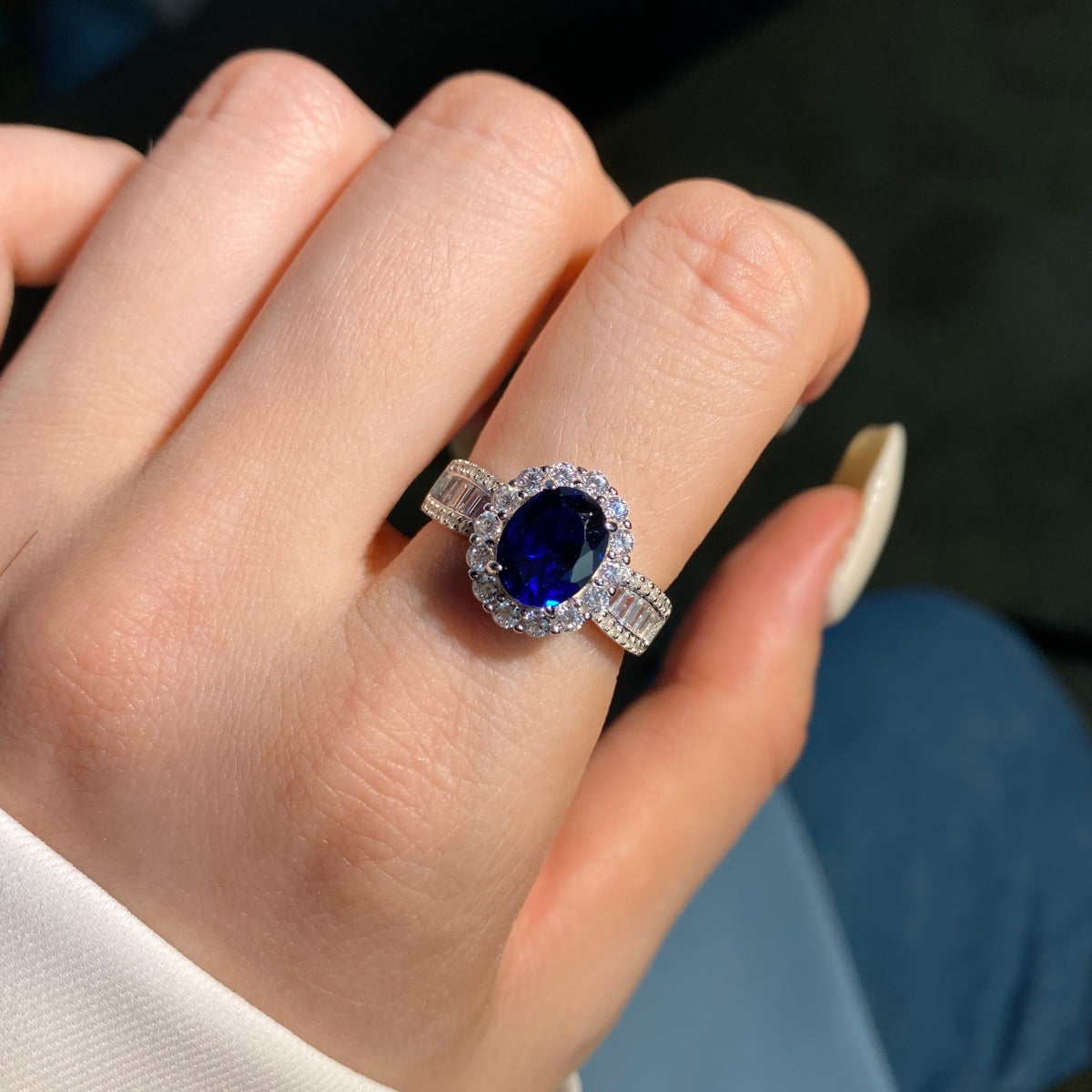 [CiCi]1.5 Carat Dazzling Charming Oval Cut Banquet Ring
