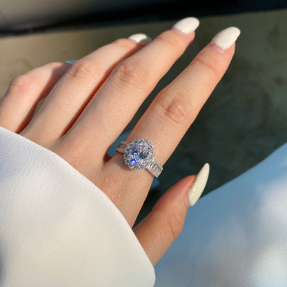 [CiCi]1.5 Carat Dazzling Charming Oval Cut Banquet Ring