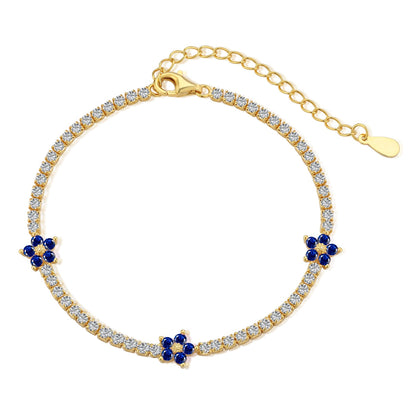 [CiCi] Funkelndes Blumen-Tennisarmband