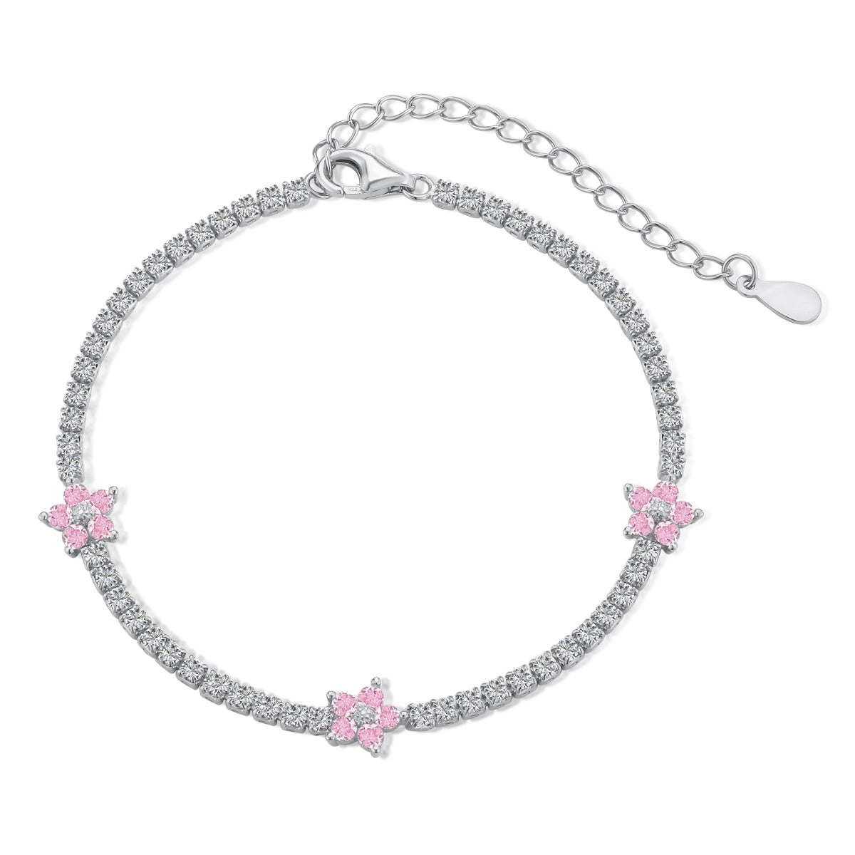 [CiCi] Funkelndes Blumen-Tennisarmband
