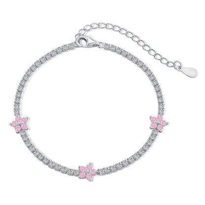 [CiCi] Funkelndes Blumen-Tennisarmband