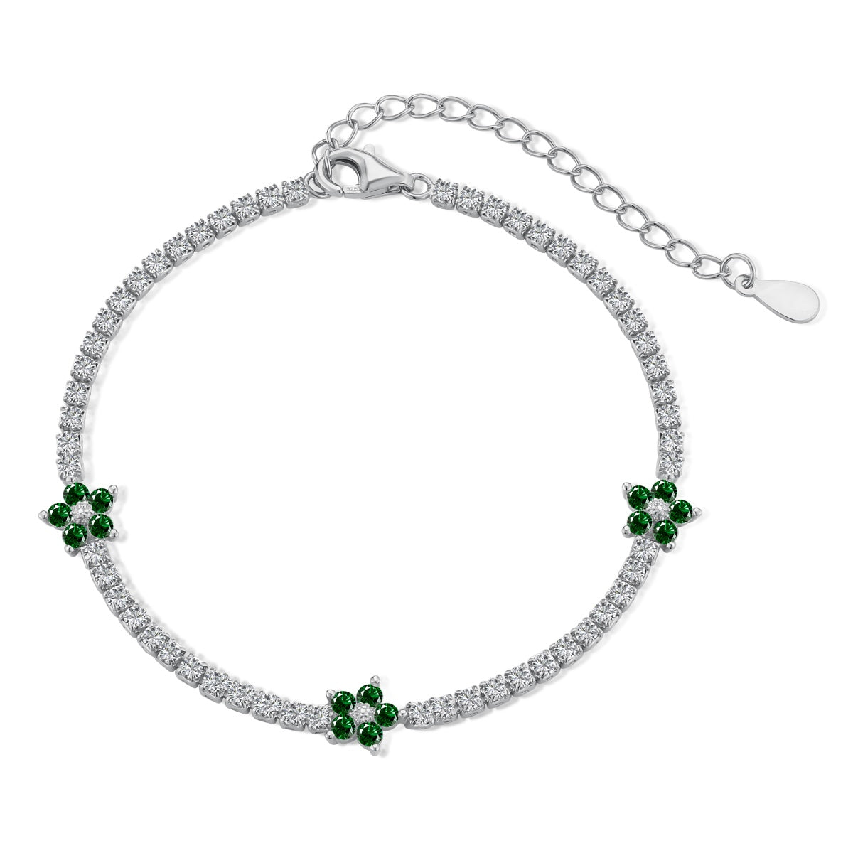[CiCi] Funkelndes Blumen-Tennisarmband
