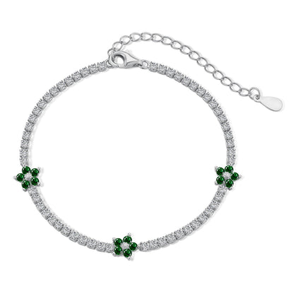 [CiCi] Funkelndes Blumen-Tennisarmband