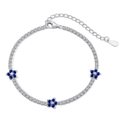 [CiCi] Funkelndes Blumen-Tennisarmband