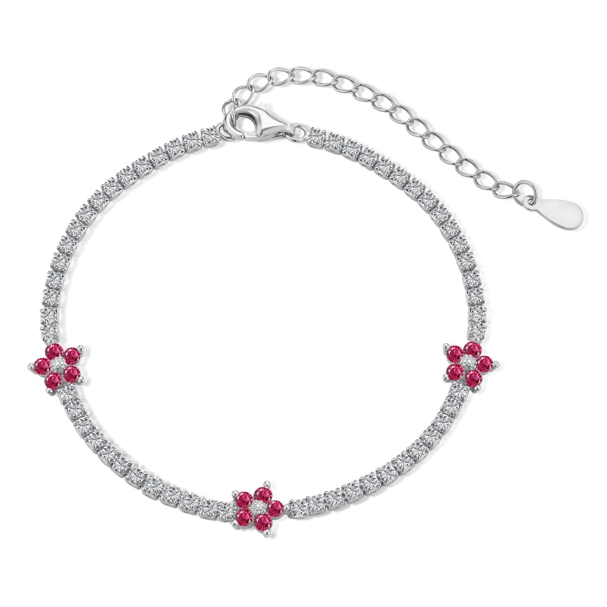 [CiCi] Funkelndes Blumen-Tennisarmband