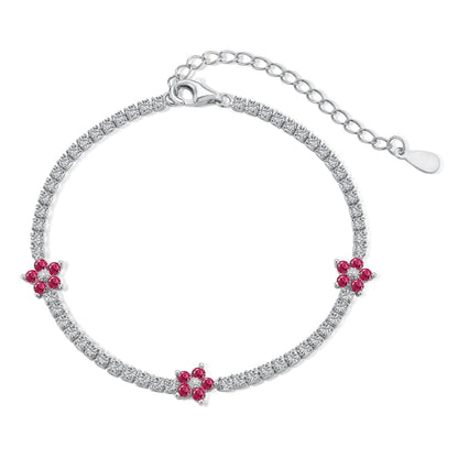 [CiCi] Funkelndes Blumen-Tennisarmband