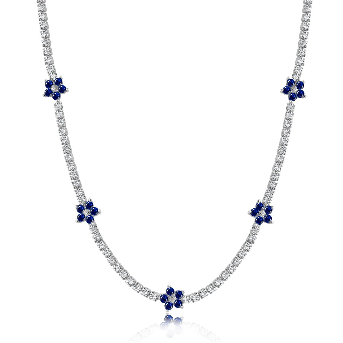 [CiCi]Luxurious Colorful Flower Tennis Necklace