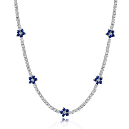[CiCi]Luxurious Colorful Flower Tennis Necklace