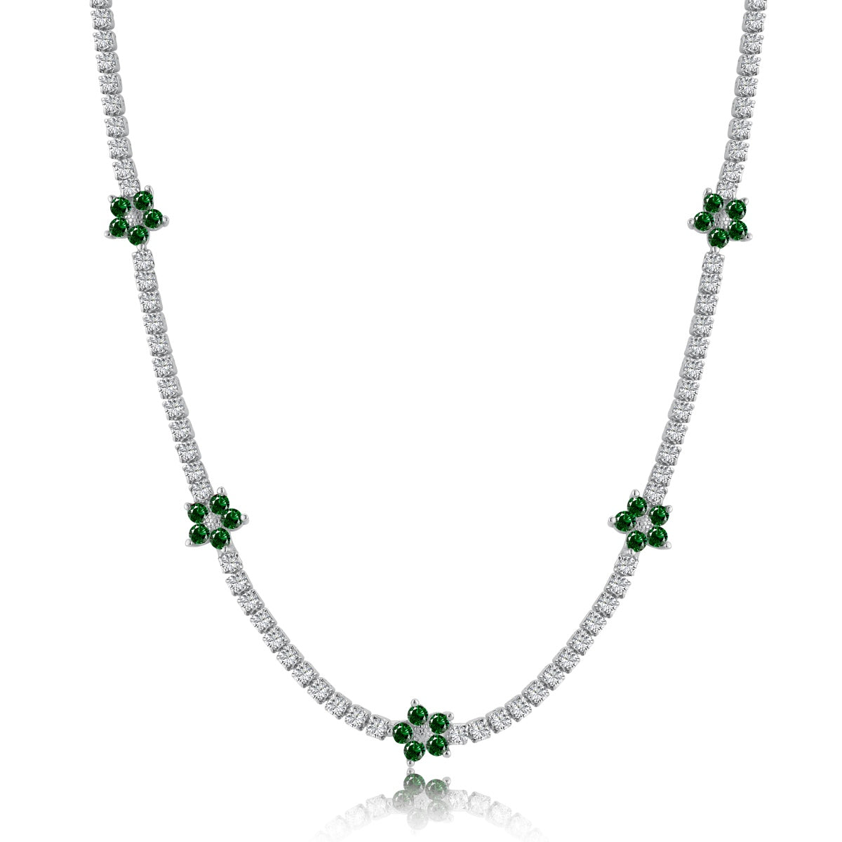 [CiCi]Luxurious Colorful Flower Tennis Necklace
