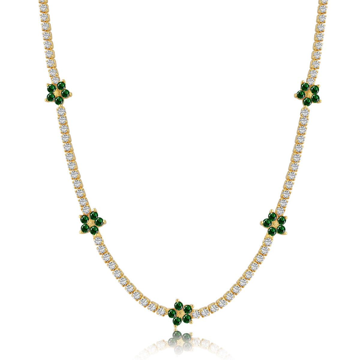 [CiCi]Luxurious Colorful Flower Tennis Necklace