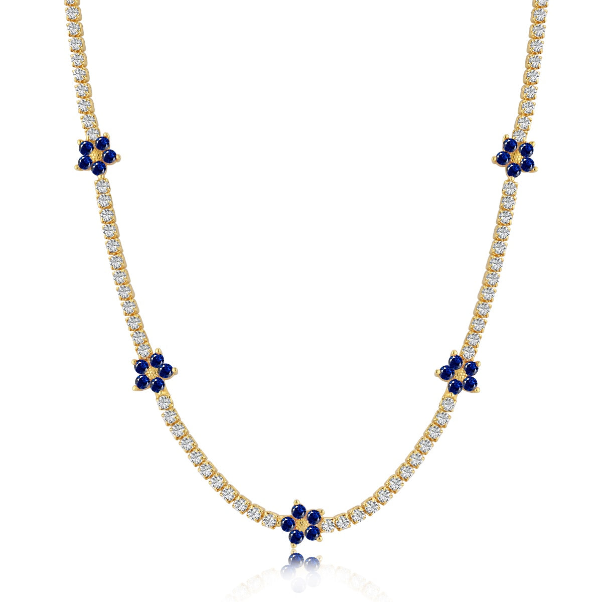 [CiCi]Luxurious Colorful Flower Tennis Necklace