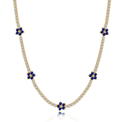[CiCi]Luxurious Colorful Flower Tennis Necklace