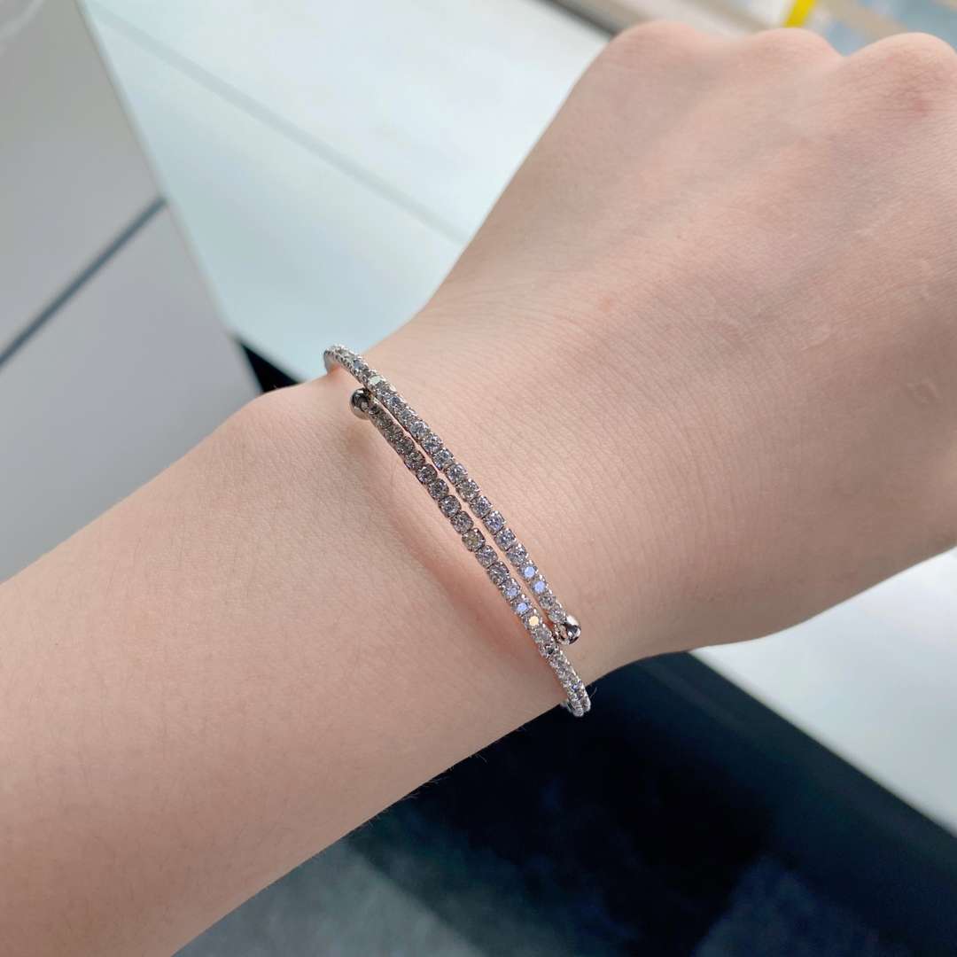 [CiCi]Row of Diamonds Round Fashion Bracelet