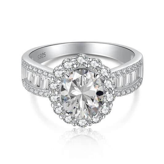 [CiCi]1.5 Carat Dazzling Charming Oval Cut Banquet Ring