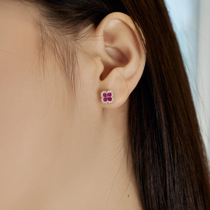 [CiCi]Four-Leaf Clover Flower Shaped Earrings