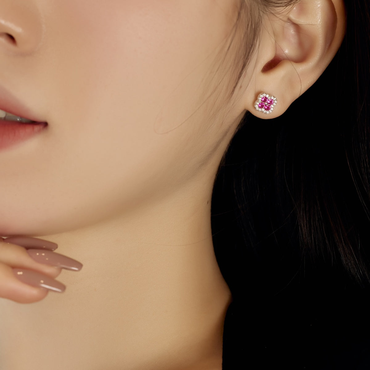 [CiCi]Four-Leaf Clover Flower Shaped Earrings