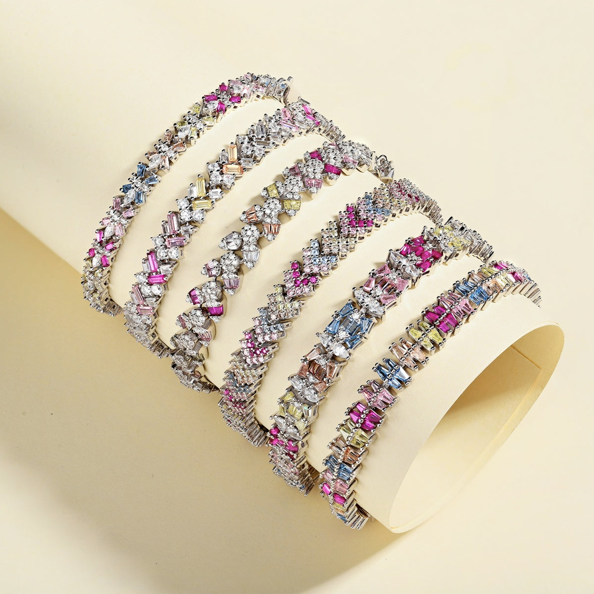 [CiCi]Dazzling Unique Multi Shape Daily Bracelet