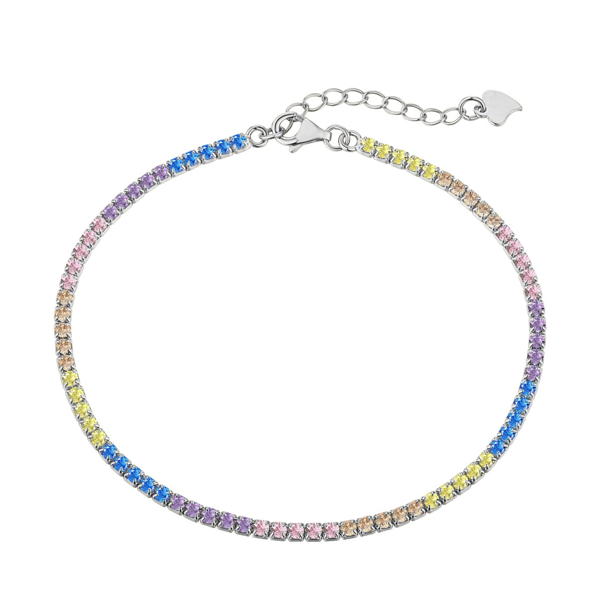 [CiCi]Dazzling Colorful Round Cut Daily Bracelet