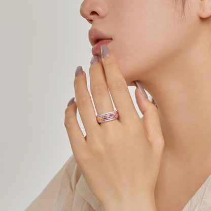 [CiCi]Radiant Colorful Radiant Cut Daily Ring