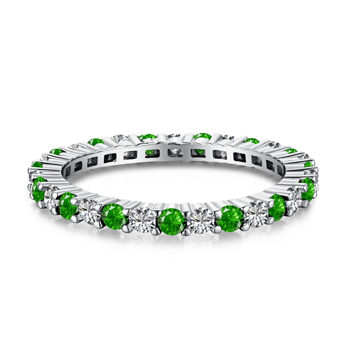 [CiCi]Exquisite Colorful Round Cut Tennis Ring