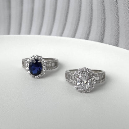 [CiCi]1.5 Carat Dazzling Charming Oval Cut Banquet Ring