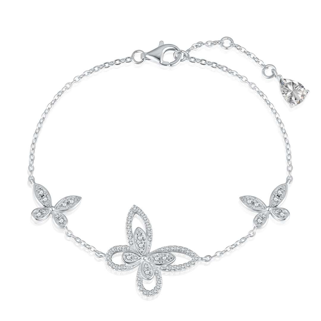[CiCi]Delicate Butterfly Pendant Bracelet
