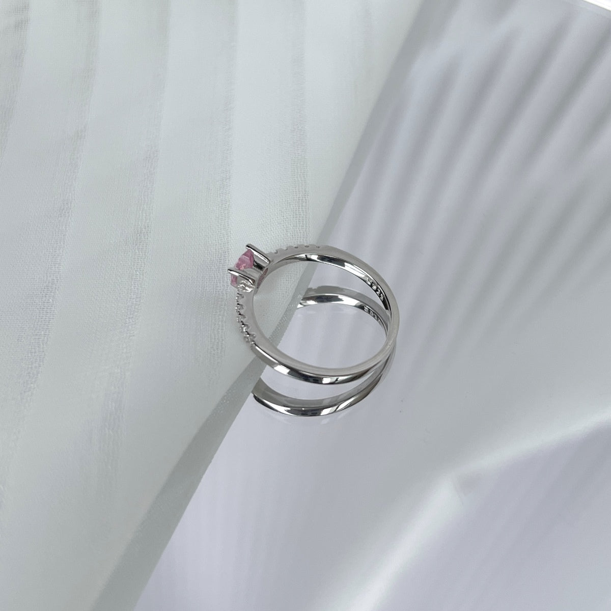 [CiCi]0.5 Carat CaratEternity Charming Heart Shape Lover Ring