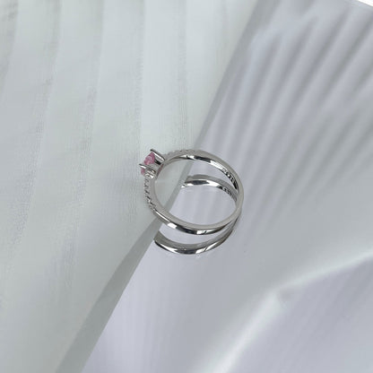 [CiCi]0.5 Carat CaratEternity Charming Heart Shape Lover Ring