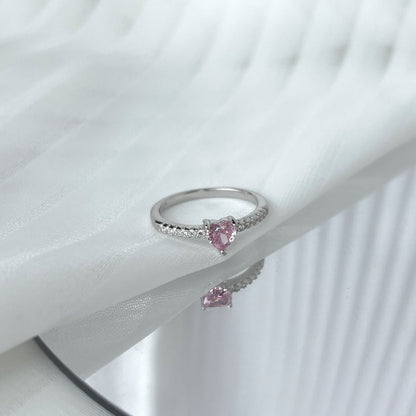 [CiCi]0.5 Carat CaratEternity Charming Heart Shape Lover Ring