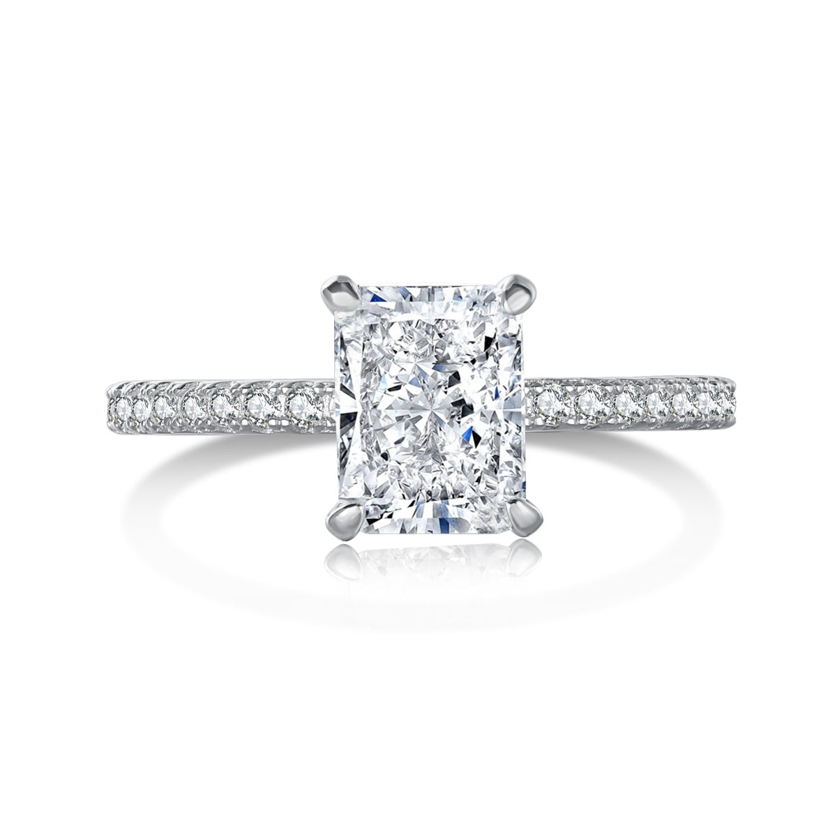 [CiCi]2.0 Carat Dazzling Sparkling Radiant Cut Party Ring