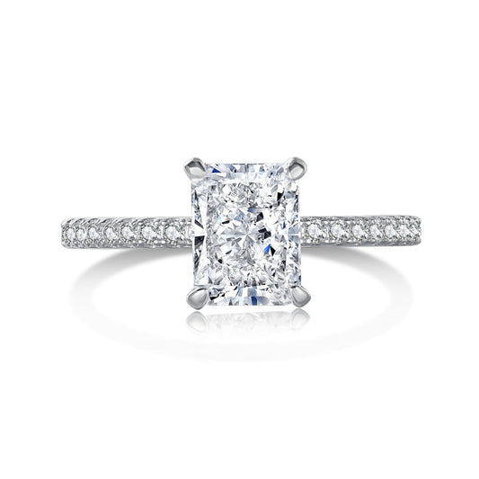 [CiCi]2.0 Carat Dazzling Sparkling Radiant Cut Party Ring