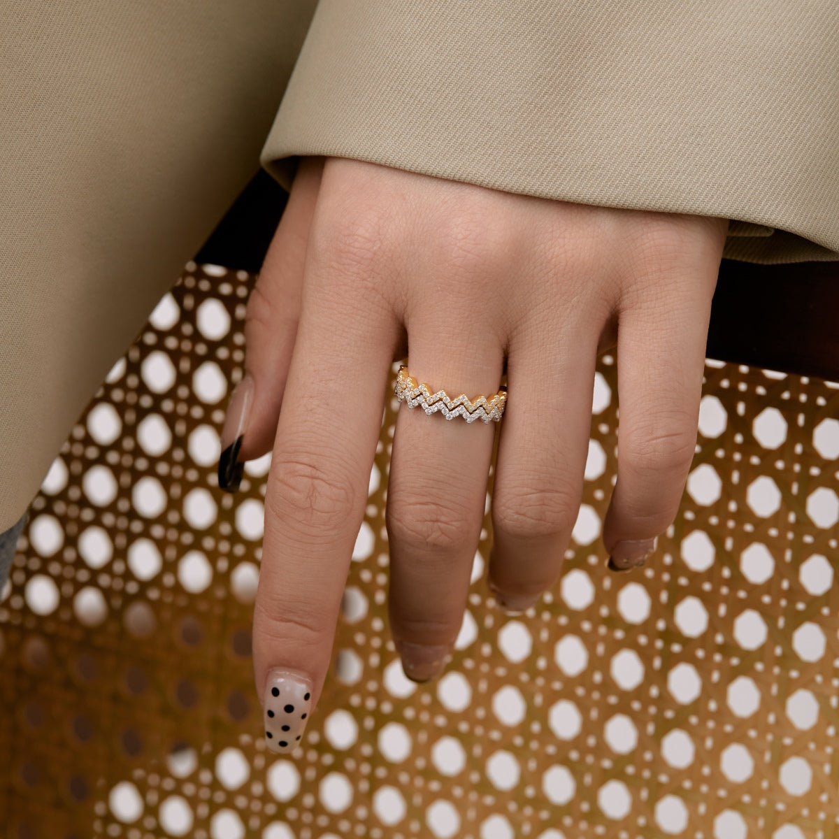 [CiCi]Delicate Enchanting Wave Shape Daily Ring