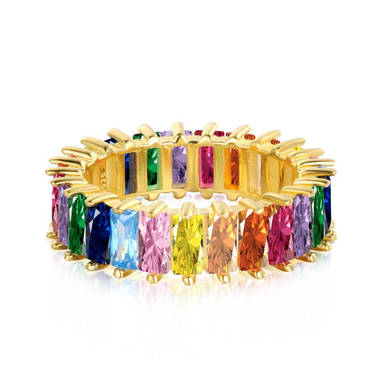 [CiCi]Unique Colorful Radiant Cut RIng