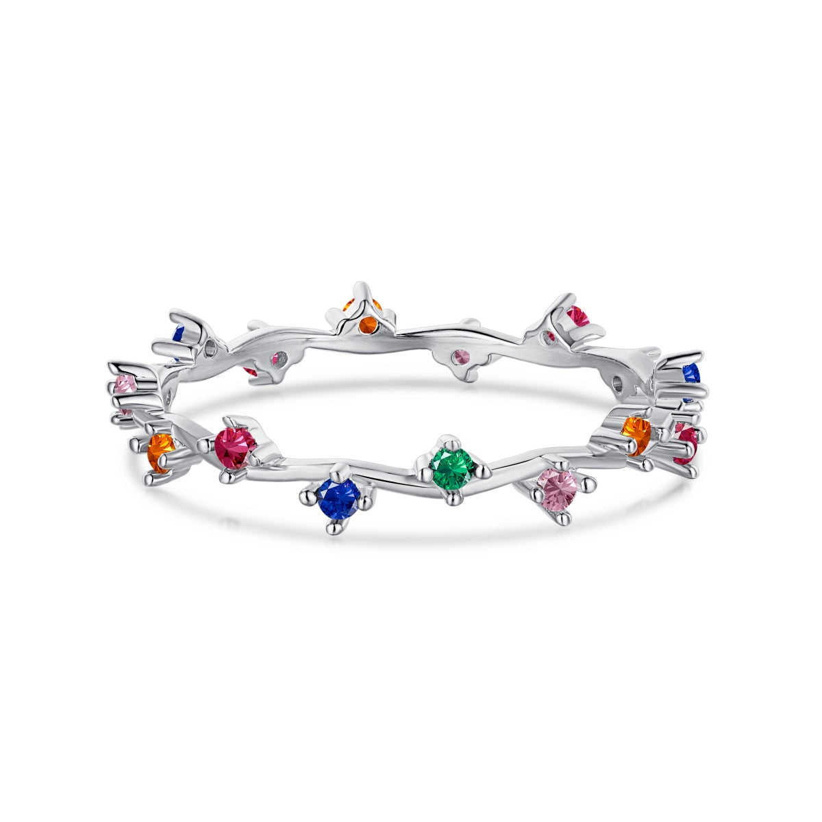 [CiCi]Radiant Colorful Round Cut Daily Ring