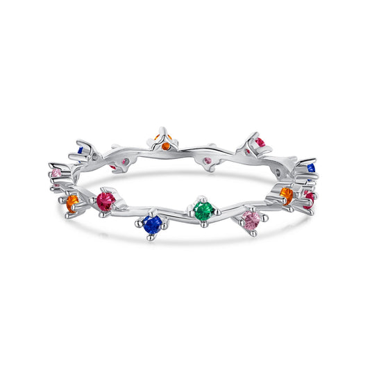 [CiCi]Radiant Colorful Round Cut Daily Ring