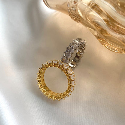 [CiCi]Ornate Oval Cut Tennis Ring