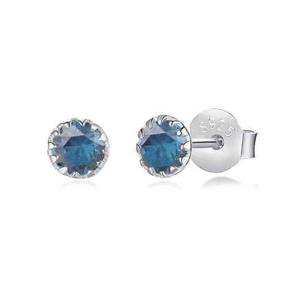 [CiCi]Sparkling Colorful Round Shape Earrings