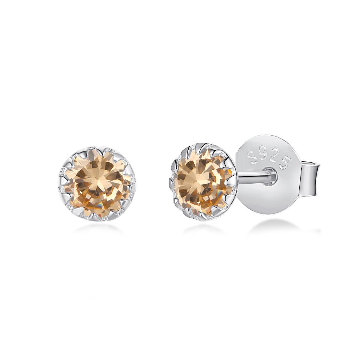 [CiCi]Sparkling Colorful Round Shape Earrings