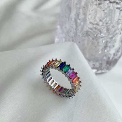 [CiCi]Unique Colorful Radiant Cut RIng