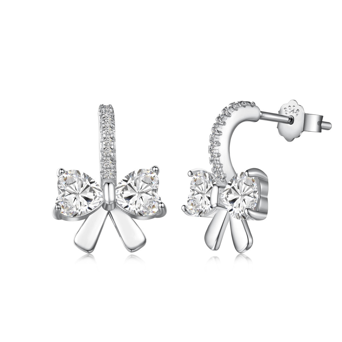 [CiCi]Exquisite Earrings With Heart-Shaped Bow Design